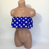 American flag ruffle bathing suit top