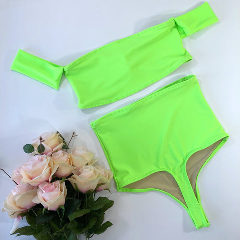 Women’s Neon Green Thong Swimsuit
