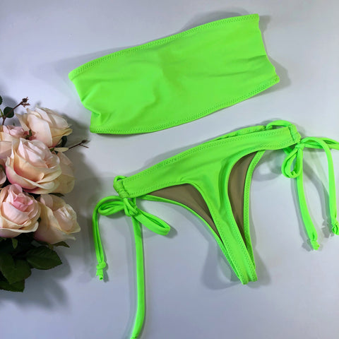 Women’s Thong Bikini Lime Green