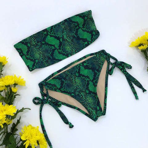 Women's Snake Bandeau Bikini Swimsuit