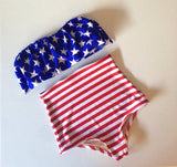 Retro ruffle patriotic swimsuit