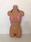 American Flag Stripes Women's Bikini Top