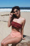 Women's Vintage High Waist Swimsuit, Retro Ruffle Bathing Suit