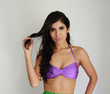 Mermaid seashell bathing suit top purple