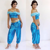 Women's Princess Jasmine inspired cosplay, Halloween costume with pants, comic con dress up