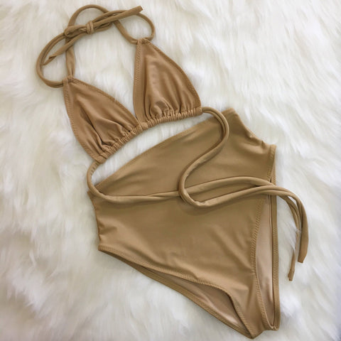 Nude High Waisted Bathing Suit