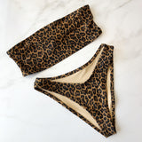 Women's Leopard High Leg Bikini Set