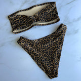 Women's Leopard High Leg Bikini Set