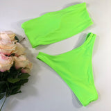 Neon Green High Leg Cheeky Bikini
