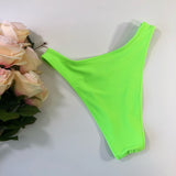 Lime Green Cheeky High Leg Bikini Bottom