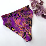 Women's high waisted swimsuit bottom purple animal print ready to ship