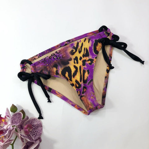 Women's Leopard Tie String Bikini Bottom