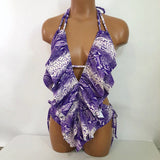 Women's one piece ruffle snake swimsuit