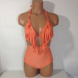 High Waist Fringe Swimsuit Boho Bathing Suit