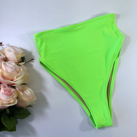 Neon Green High Waist Swimsuit Bottom