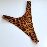 Leopard High Leg Thong Bikini Bottom