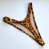 Leopard High Leg Thong Bikini Bottom