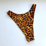 High Leg Cheeky Bikini Bottom Animal Print