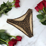 Women's Leopard High Leg Bikini Bottom