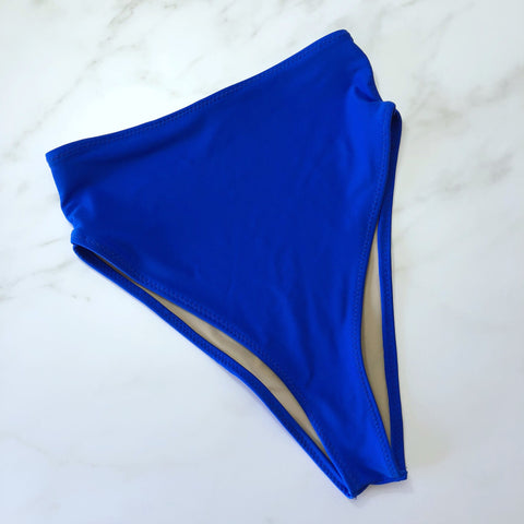Royal Blue High Waist Swimsuit Cheeky Bottom