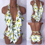 Lemon Low Cut One Piece Swimsuit