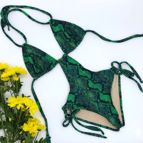 One Piece Swimsuit Snake Print