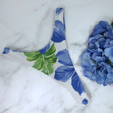 Hawaiian print High Leg Thong Bikini Bottom