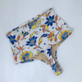 Women’s High Waist Thong Swimsuit Bottom Retro Floral