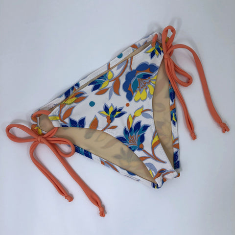 Tie String Bikini Bottom Retro Floral