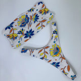 High Cheeky Thong Bikini Retro Floral