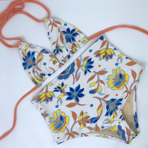 Retro Floral High Waist Swimsuit
