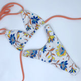 High Leg Cheeky Retro Floral Bathing Suit