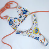 High Leg Thong Bathing Suit Retro Floral