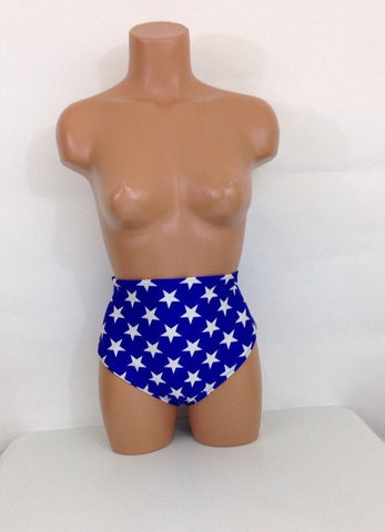 Women's Stars high waist swimsuit bottom, vintage bathing suit separates