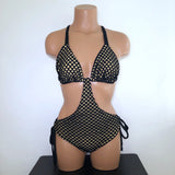 Women’s One Piece Black Cross Back Swimsuit