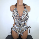 Women’s Low Cut Ruffled Swimsuit Ready to Ship
