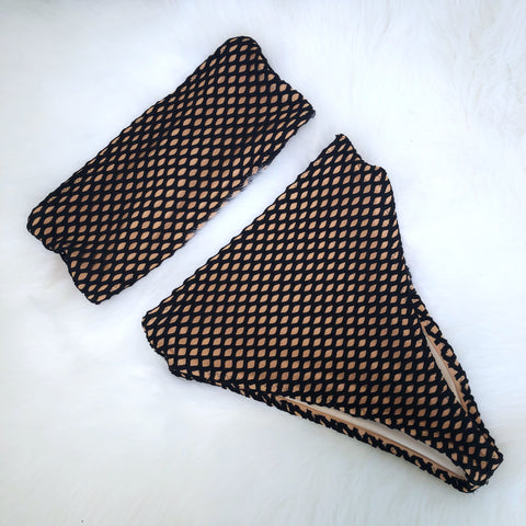 Women’s Cheeky Black Mesh Swimsuit