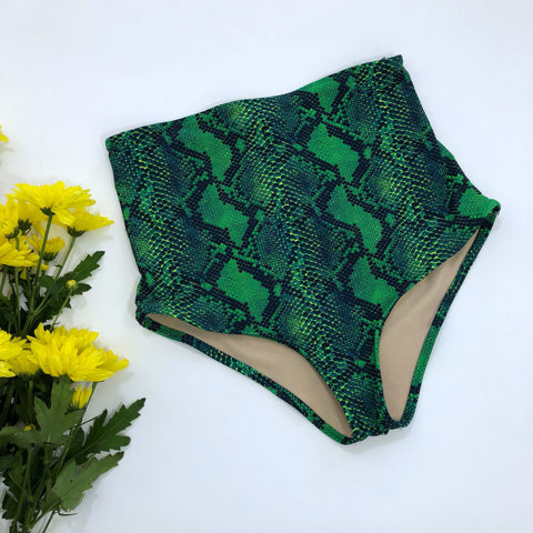 Women's High Waisted Snake Swimsuit Bottom