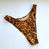 High Leg Cheeky Bikini Bottom Animal Print