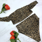 Leopard High Waist Cheeky Swimsuit ready to ship