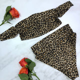 Leopard High Waist Cheeky Swimsuit ready to ship
