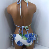 Hawaiian print One Piece Ruffle Swimsuit Low Cut