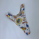 High Leg Cheeky Bikini Bottom Retro Floral