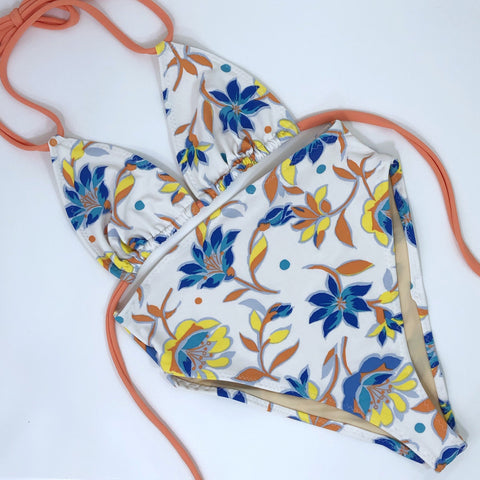 High Waist Swimsuit Retro Floral