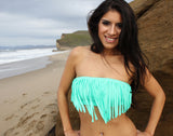 Women's Fringe Bandeau Bathing Suit Top