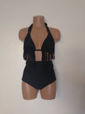 High Waist Fringe Swimsuit Boho Bathing Suit