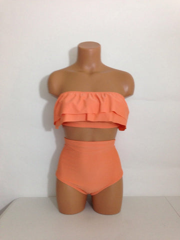 Women's High Waist Ruffle Swimsuit