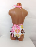 Women's donut High waisted bathing suit, retro swimsuit, vintage swimwear