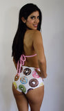 Women's donut High waisted bathing suit, retro swimsuit, vintage swimwear