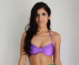 Mermaid seashell bathing suit top purple